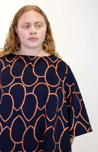 The Pleated Tunic in Bunya Bunya - Navy